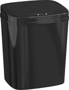 HOMCOM Balde de Lixo Automático 15L com Sensor Infravermelhos e Modo Manual Anel de Retenção Antimarcas 27,6x21,4x33,5 cm Preto | Aosom Portugal