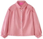 Blusa para criança com mangas abalonadas rosa-velho 128