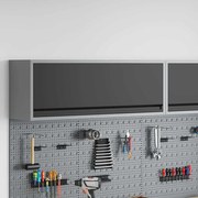 Gabinete de Ferramentas VidaXL Montado na Parede com Porta a Gás Preta 100x25x35 cm