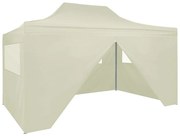 vidaXL Tenda dobrável profissional festas 4 paredes 3x4m aço cor creme