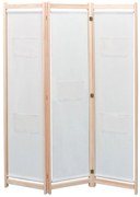 Divisória de quarto com 3 painéis 120x170x4 cm tecido creme