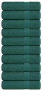 vidaXL Toalhas de banho 10 pcs 100x150 cm 360gsm 100% algodão verde