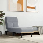 vidaXL Chaise longue tecido cinzento-claro