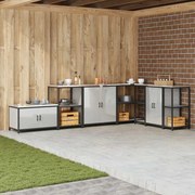 vidaXL Armazenamento de Cozinha Prateado 60 x 50 x 92 cm Aço