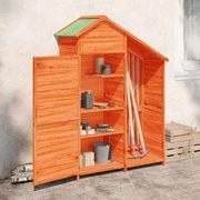 vidaXL Abrigo p/ ferramentas jardim 120x53,5x170 pinho maciço castanho