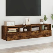 vidaXL Móveis parede TV 2pcs 60x30x30cm deriv. madeira carvalho fumado