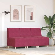 vidaXL Cadeiras de Sofá 3 pcs vermelho tinto 55 x 74 x 82 cm Veludo