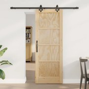 Porta Deslizante vidaXL com Conjunto de Hardware 73.5x198.5 cm Madeira Sólida de Pinho