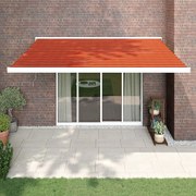 vidaXL Toldo retrátil 4,5x3 m tecido e alumínio laranja e castanho