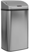 HOMCOM Balde de Lixo Automático para Cozinha 48 L Sensor Infravermelho Fechamento Automático Antimarcas Aço Inoxidável 33x25x69 cm Prata | Aosom Portugal