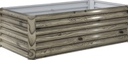 Outsunny Floreira Exterior Grande Retangular de Aço Galvanizado para Terraço com Base Aberta 180x90x57,5 cm Madeira | Aosom Portugal
