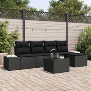 vidaXL Conjunto de Sofá de Jardim com 6 peças da , almofadas em rattan sintético bege.