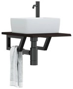 vidaXL Prateleira de parede p/ lavatório aço/madeira carvalho maciça