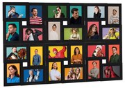 vidaXL Moldura para 24 (13x18 cm) fotografias MDF preto