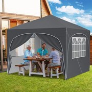 Tenda Jardim. Festas, Eventos 3 x 3 m Pop UP com 4 Paredes om4 Sacos de Areia,  com Bolsa Transporte Cinzenta