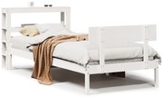 vidaXL Cama sem colchão 90x200 cm madeira de pinho maciça branco