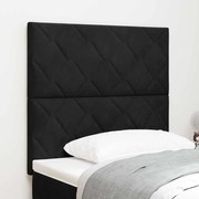 vidaXL Cabeceira em veludo preto com blocos de diamante - 90 cm