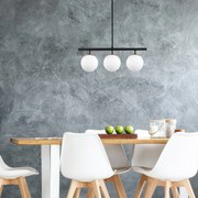 Candeeiro Suspenso Atmaca – Preto Antigo Branco – 60 x 15 cm