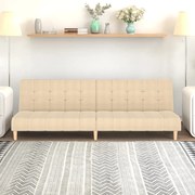 vidaXL Sofá-cama de 2 lugares tecido cor creme