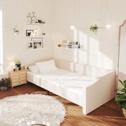 Sofá-cama c/ saída USB 90x200 cm tecido cor creme