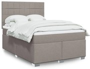 Cama com molas/colchão 160x200 cm tecido castanho-acinzentado