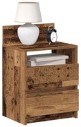 vidaXL Mesas de cabeceira 2 pcs com 2 gavetas 40x33x60cm madeira velha