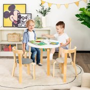 Conjunto de mesa e cadeiras para crianças de 5 peças Mesa de actividades com 4 cadeiras Multicolor