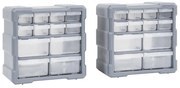 Caixas organizadoras com 12 gavetas 2 pcs 26,5x16x26 cm