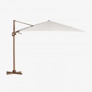 Parasol 295x295 Cm Em Tecido E Alumínio Hydra Cinzento Claro - Castanho Madeira Média - Sklum