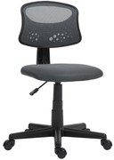 HOMCOM Cadeira Escritório sem Apoio para os Braços com Encosto de Malha Respirável Altura Ajustável 43x48x78-88 cm Cinza | Aosom Portugal