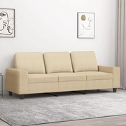 vidaXL Sofá de 3 lugares tecido 180 cm cor creme