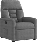vidaXL Poltrona reclinável tecido de microfibra cinza-escuro