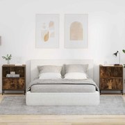 vidaXL Armário de Cabeceira 2 pcs Carvalho fumado 49 x 36 x 61 cm
