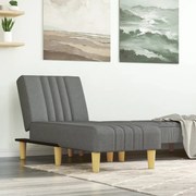 Chaise longue tecido cinzento-escuro