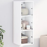 vidaXL Armário de parede c/ portas de vidro 35x37x100 cm branco