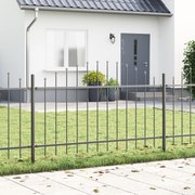 Cerca de Jardim vidaXL com Topo em Arco Cinza 5,1x1 m em Aço