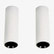 Pack De 2 Apliques De Teto Led De Superfície Redondos Ø5,7 Cm Para Exterior Em Alumínio Luisiana Branco - Preto & Branco Cálido 2700k & 6 W & - Sklum