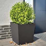 vidaXL Vaso/floreira de jardim 2 pcs 50x50x50 cm aço preto