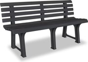 vidaXL Banco de jardim 145,5 cm plástico antracite