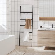 vidaXL Toalheiro escada c/ 5 degraus 58x175 cm ferro preto