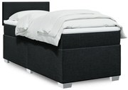 vidaXL Cama com molas/colchão 100x200 cm tecido preto