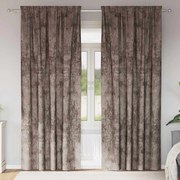 vidaXL Cortinas de Veludo - 2 Peças com Ilhós Cappuccino 225x140 cm