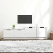 vidaXL Móvel p/ TV 158,5x36x45cm derivados de madeira branco brilhante