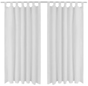 Cortinas de cetim com presilhas, 2 pcs 140 x 175 cm branco