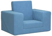 Sofá-cama infantil pelúcia macia azul