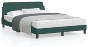 vidaXL Estrutura de cama sem colchão 140x200 cm veludo verde-escuro