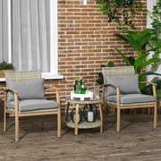 Conjunto de Mesa e Cadeiras para Exterior Conjunto de 3 Peças Cadeiras