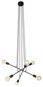 Candeeiro de suspensão moderno preto 80 cm 6 luzes - Sydney