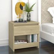 vidaXL Mesa de cabeceira 40x30x39 cm contraplacado carvalho sonoma