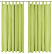 Cortinas de cetim com presilhas 2 pcs 140x175 cm verde